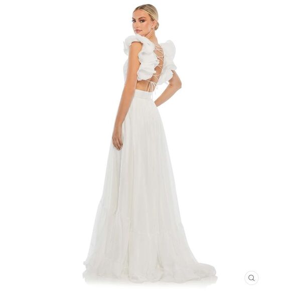 Mac Duggal 67911 Womens  Ruffled Tiered Cut Out Chiffon Gown Dress - Picture 6 of 16